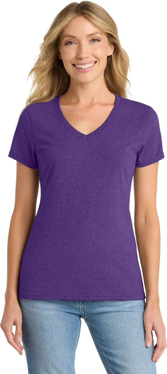 Port & Company Lpc455v co Women’s Fan Favorite Blend V-neck Tee - Team Purple Heather