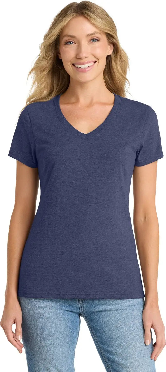 Port & Company Lpc455v co Women’s Fan Favorite Blend V-neck Tee - Team Navy Heather