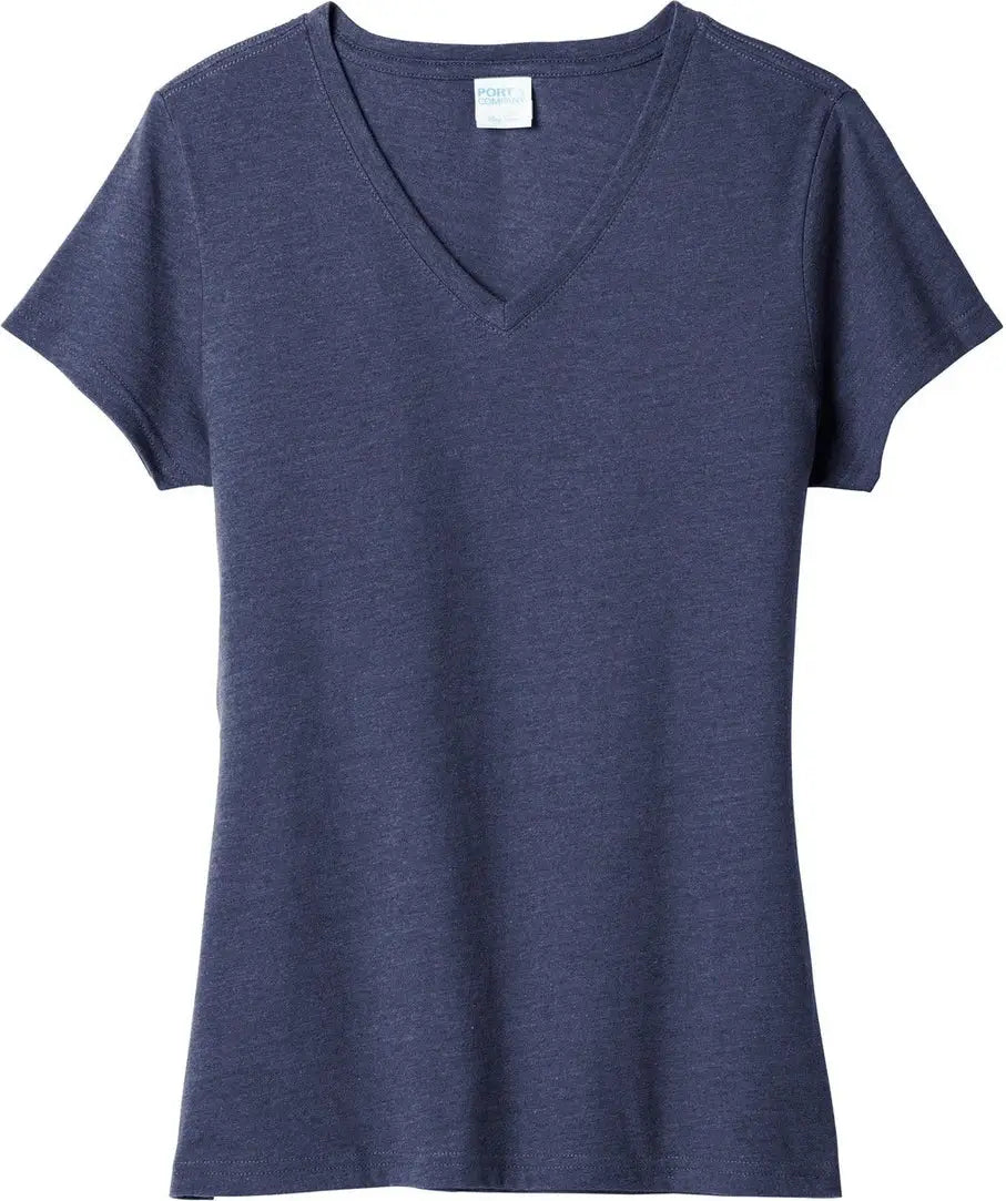 Port & Company Lpc455v co Women’s Fan Favorite Blend V-neck Tee - Team Navy Heather