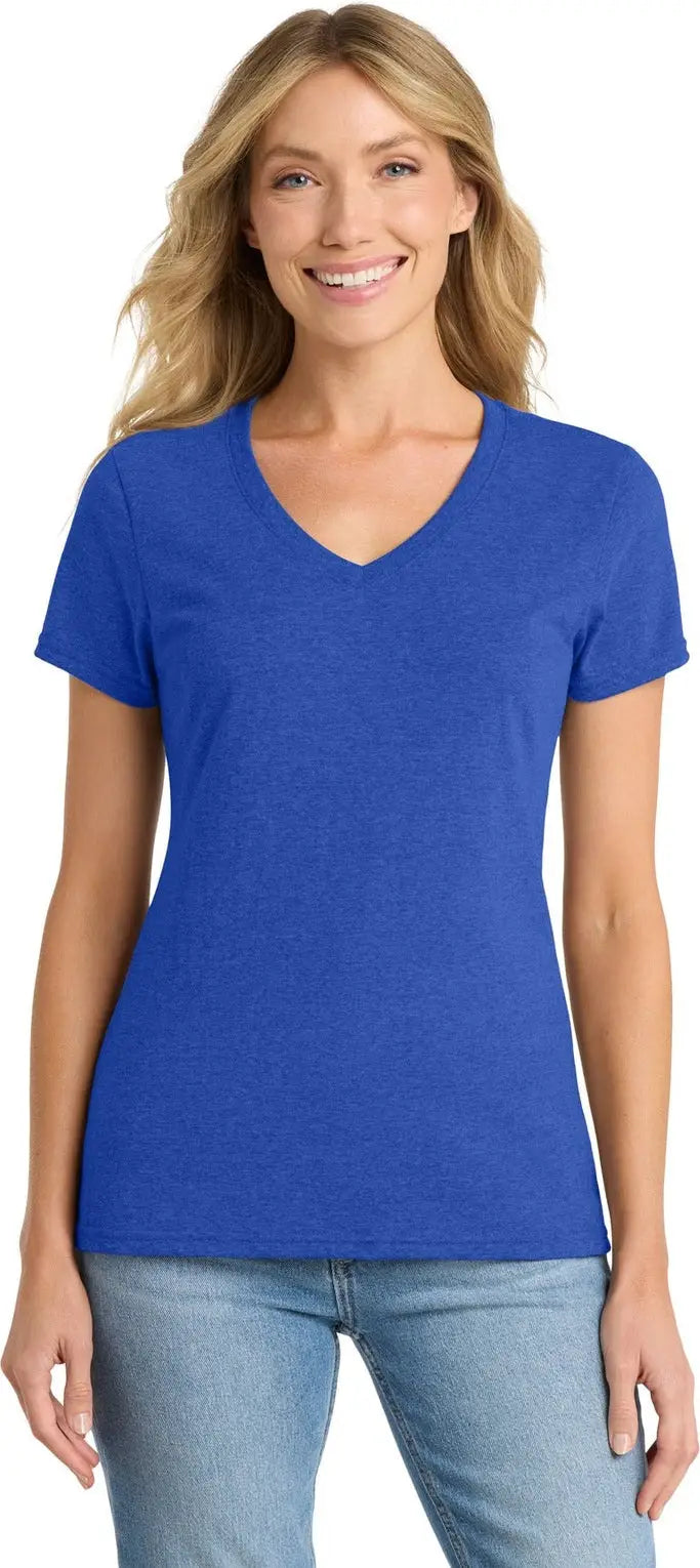 Port & Company Lpc455v co Women’s Fan Favorite Blend V-neck Tee - True Royal Heather