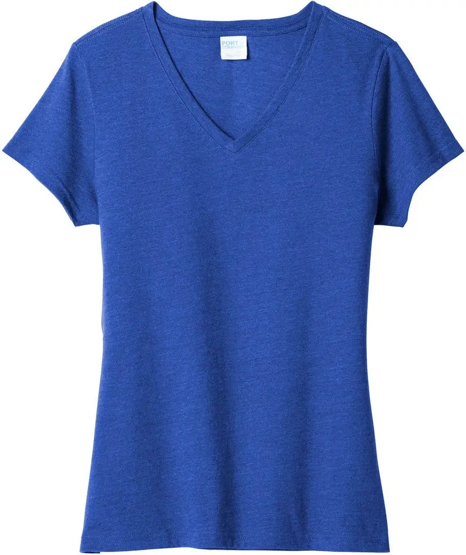 Port & Company Lpc455v co Women’s Fan Favorite Blend V-neck Tee - True Royal Heather