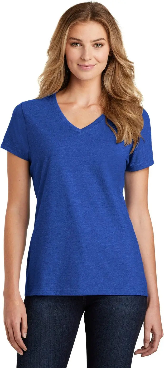 Port & Company Lpc455v co Women’s Fan Favorite Blend V-neck Tee - True Royal Heather - Ladies Xs