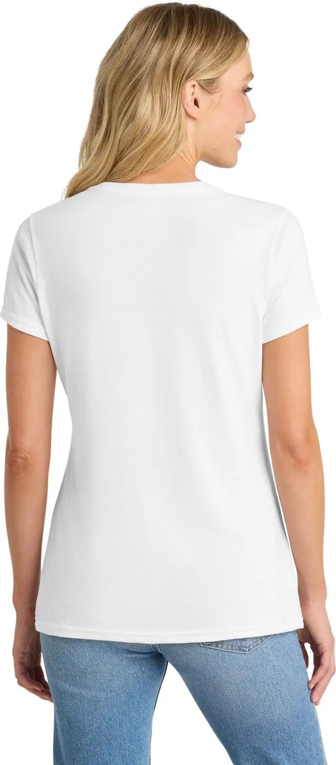 Port & Company Lpc455v co Women’s Fan Favorite Blend V-neck Tee - White