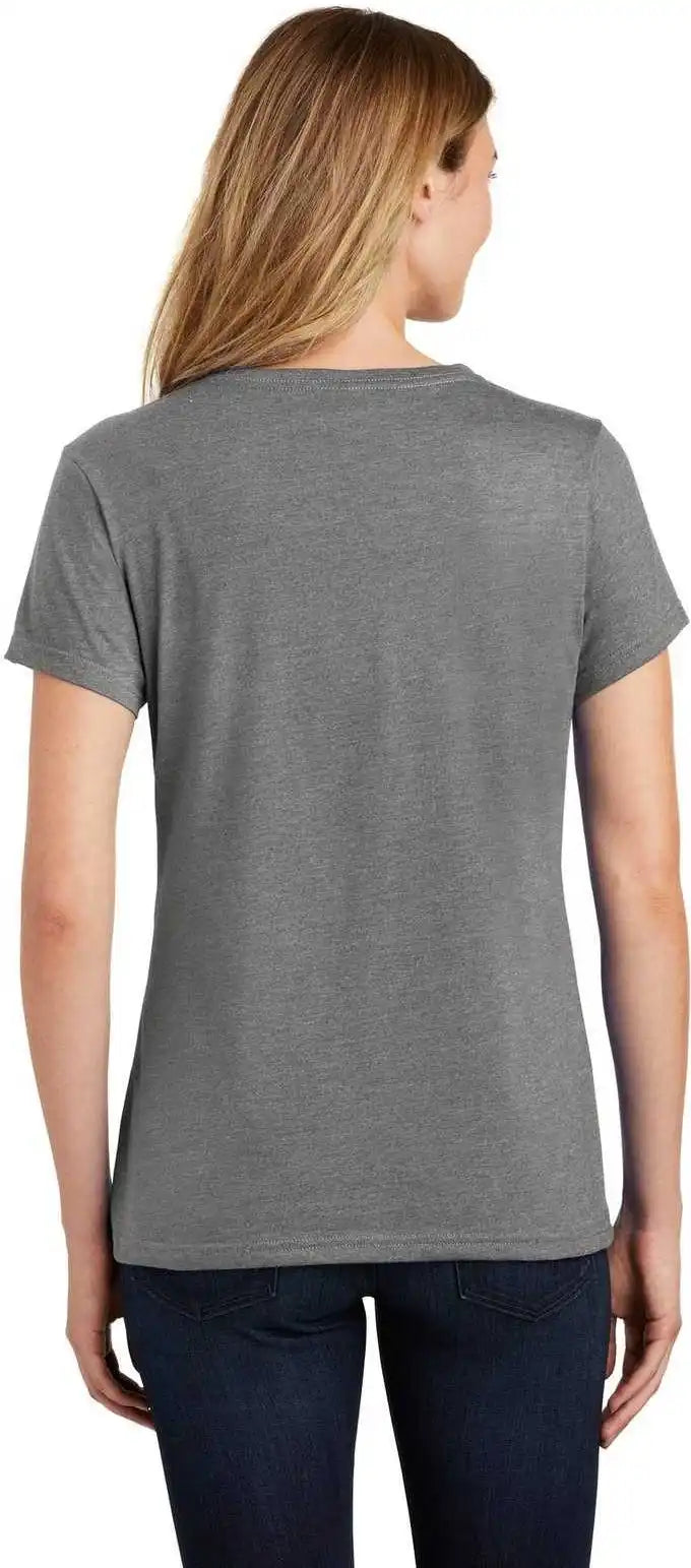 Port &amp; Company Lpc455v Ladies Fan Favorite Blend v Neck Tee Graphite Heather