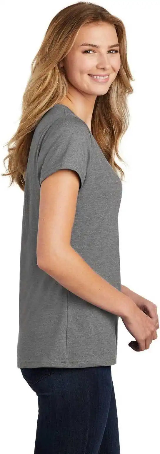 Port &amp; Company Lpc455v Ladies Fan Favorite Blend v Neck Tee Graphite Heather