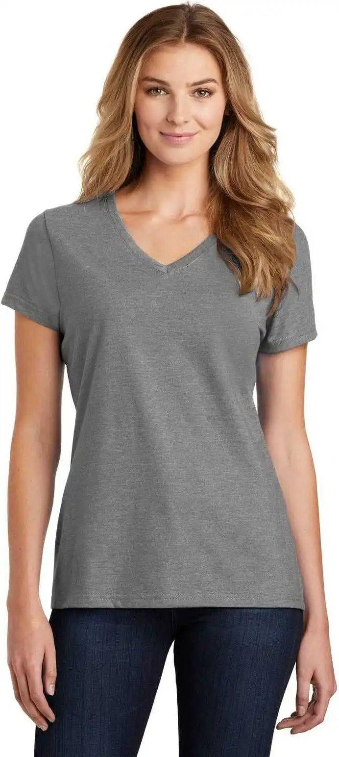 Port & Company Lpc455v Ladies Fan Favorite Blend V-neck Tee - Ash