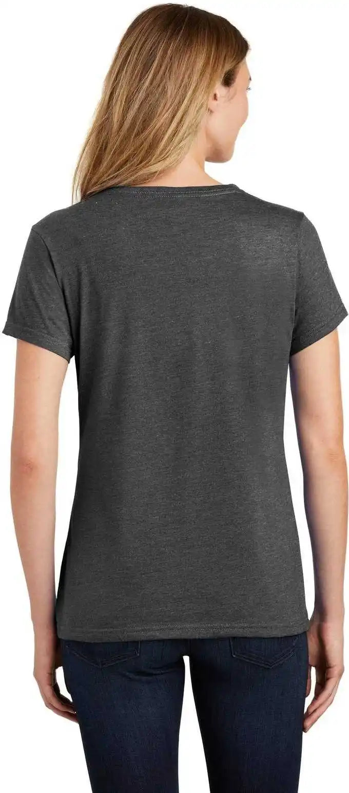 Port &amp; Company Lpc455v Ladies Fan Favorite Blend v Neck Tee Black Heather
