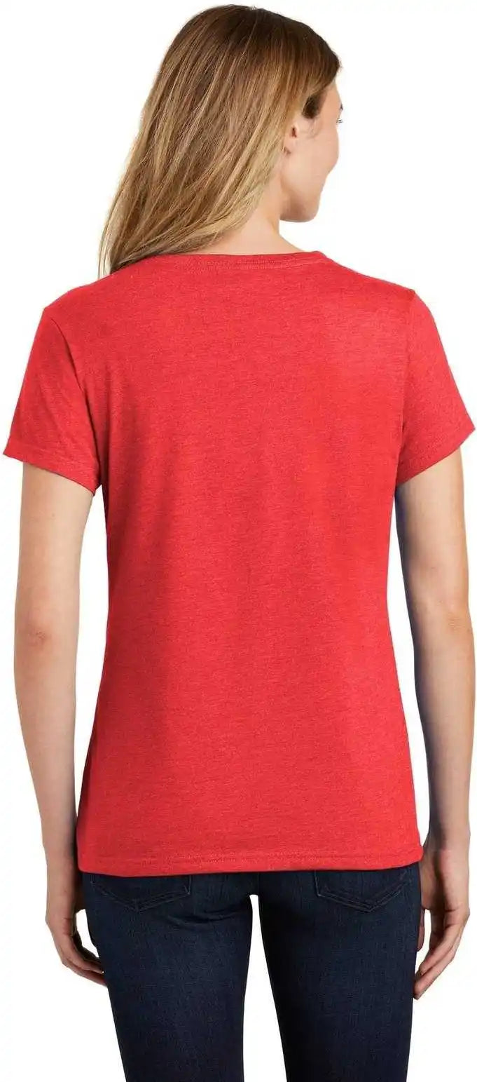 Port & Company Lpc455v Ladies Fan Favorite Blend V-neck Tee - Bright Red Heather