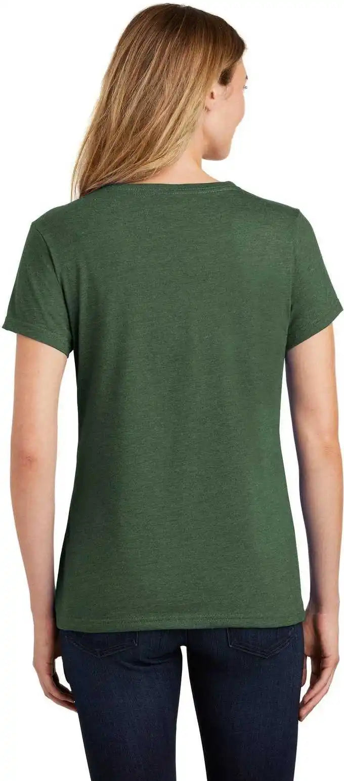 Port &amp; Company Lpc455v Ladies Fan Favorite Blend v Neck Tee Forest Green Heather