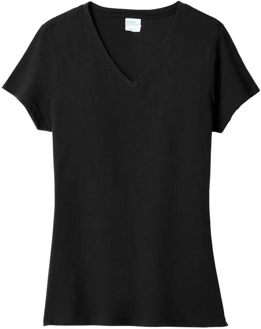 Port & Company Lpc455v Ladies Fan Favorite Blend V-neck Tee - Jet Black