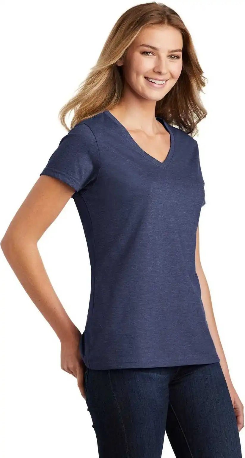Port & Company Lpc455v Ladies Fan Favorite Blend V-neck Tee - Team Navy Heather