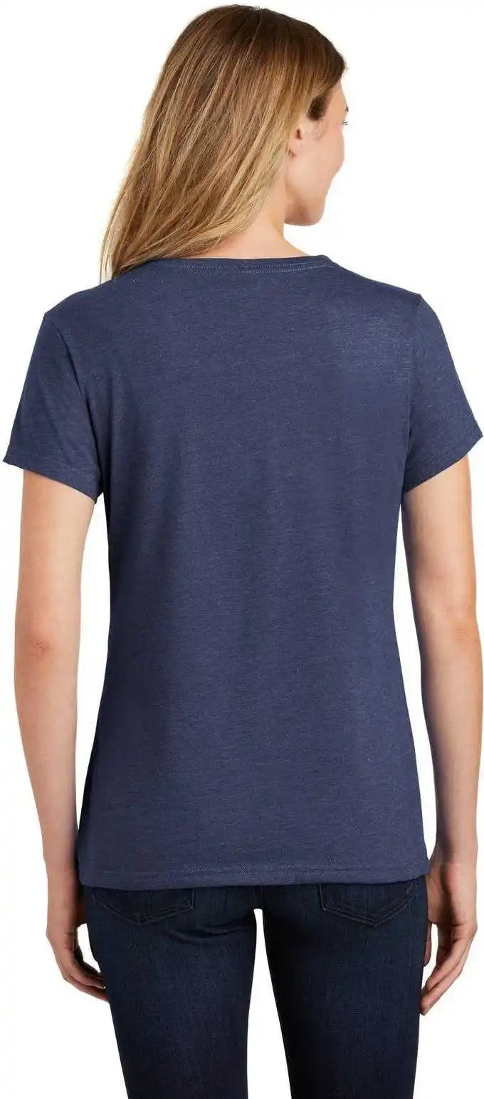 Port & Company Lpc455v Ladies Fan Favorite Blend v Neck Tee Team Navy Heather