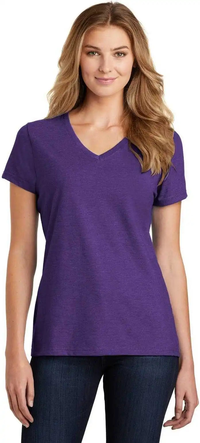Port & Company Lpc455v Ladies Fan Favorite Blend v Neck Tee Team Purple Heather