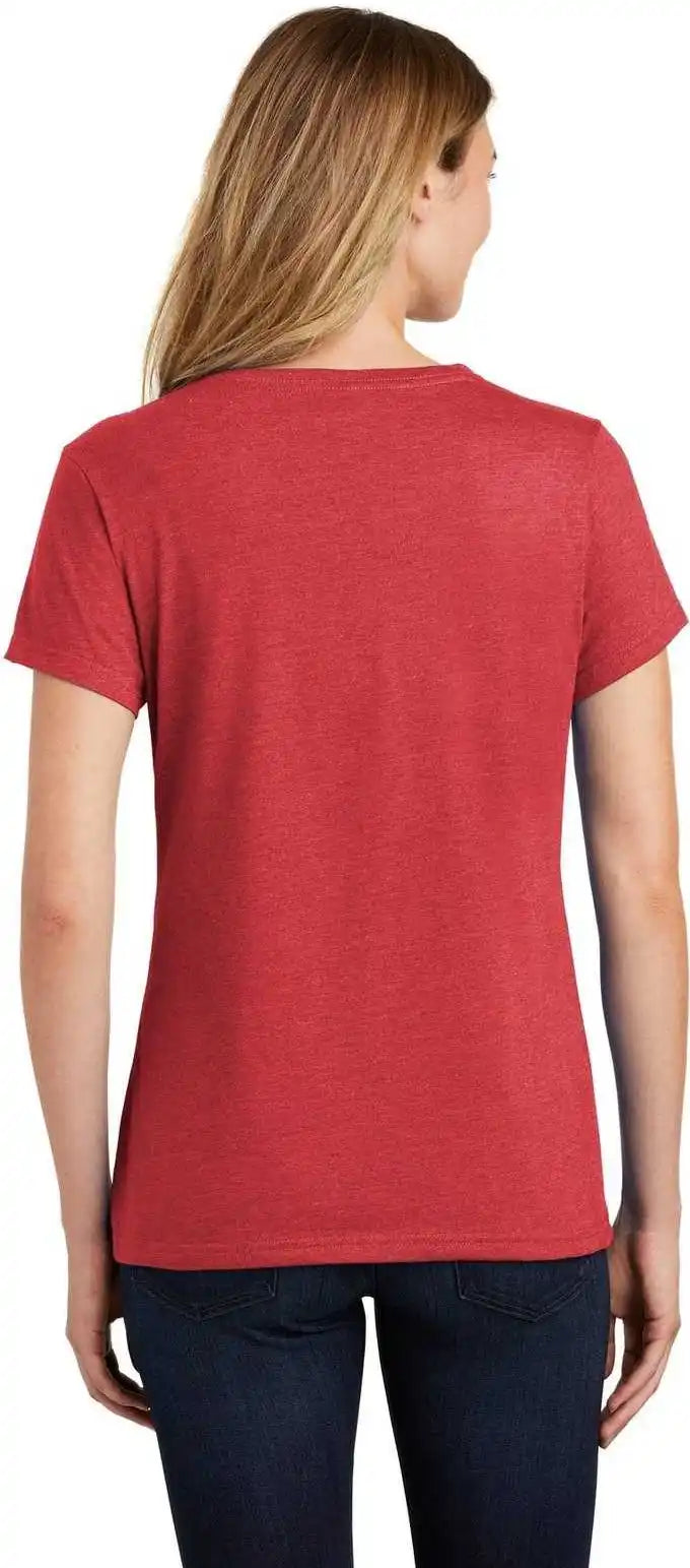 Port & Company Lpc455v Ladies Fan Favorite Blend V-neck Tee - Team Cardinal Heather