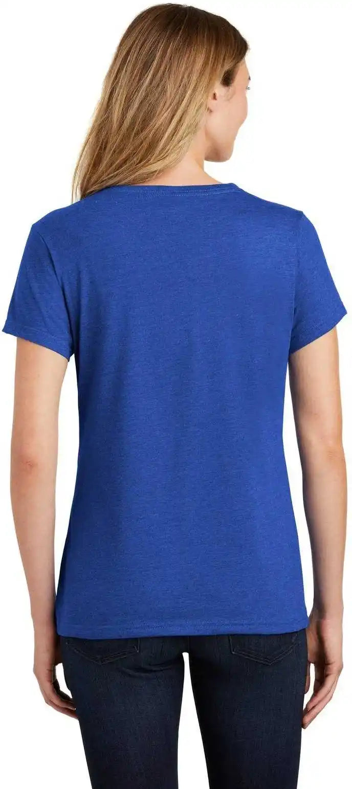Port & Company Lpc455v Ladies Fan Favorite Blend v Neck Tee True Royal Heather