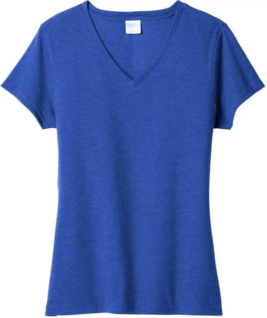 Port & Company Lpc455v Ladies Fan Favorite Blend V-neck Tee - True Royal Heather