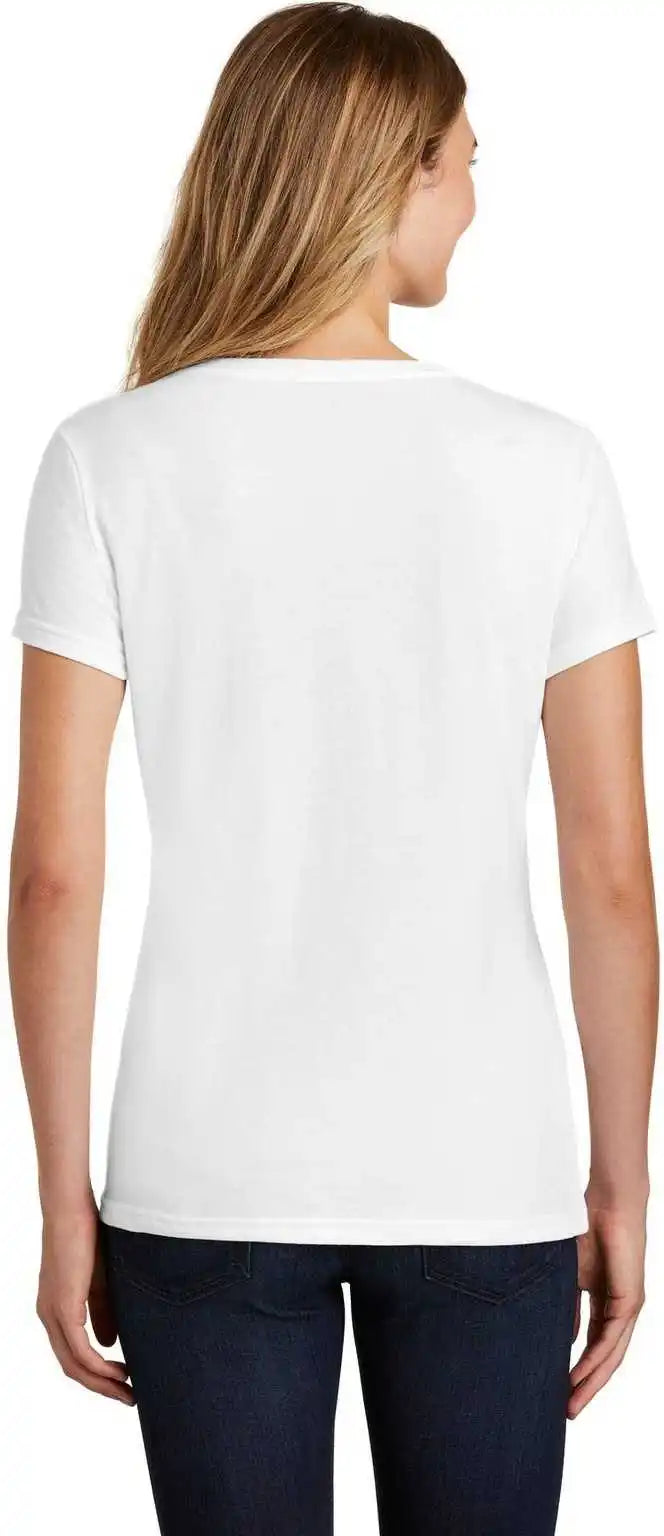 Port & Company Lpc455v Ladies Fan Favorite Blend v Neck Tee White