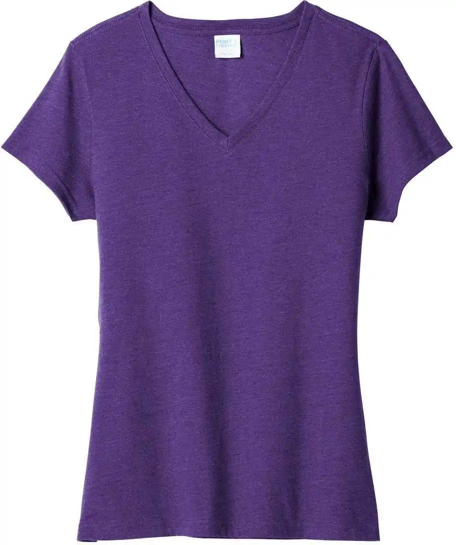 Port & Company Lpc455v Women’s Fan Favorite Blend V-neck Tee - Team Purple Heather