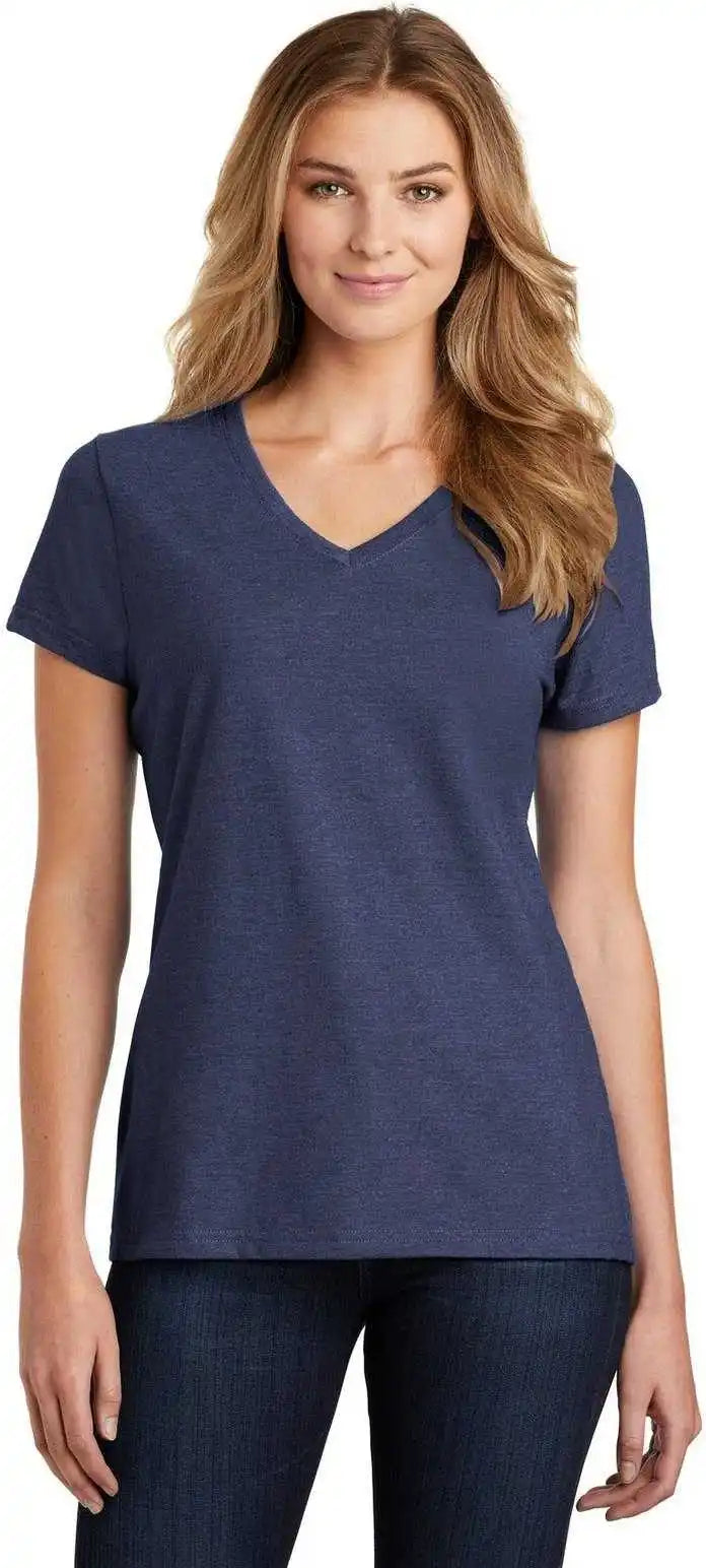Port & Company Lpc455v Women’s Fan Favorite Blend V-neck Tee - Team Navy Heather