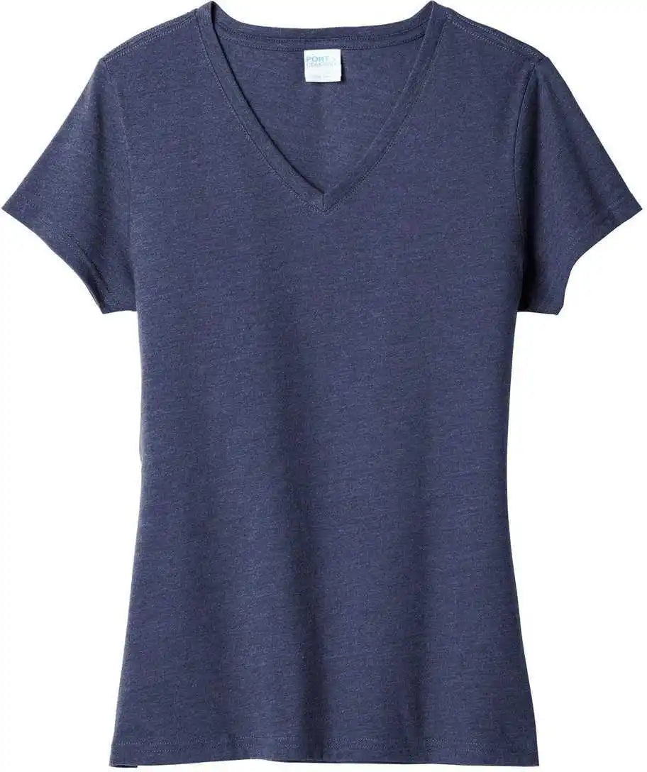 Port & Company Lpc455v Women’s Fan Favorite Blend V-neck Tee - Team Navy Heather