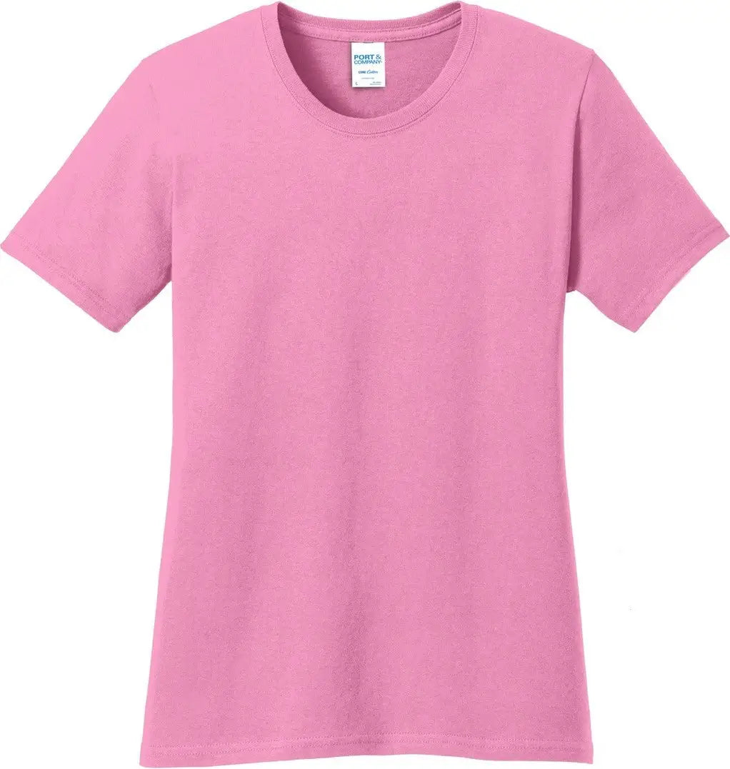 Port & Company Lpc54 co Women’s Core Cotton Tee - Candy Pink