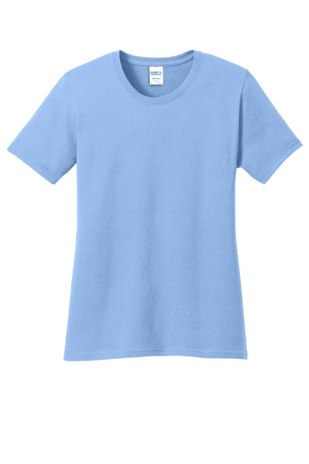 Port & Company Lpc54 co Women’s Core Cotton Tee - Light Blue