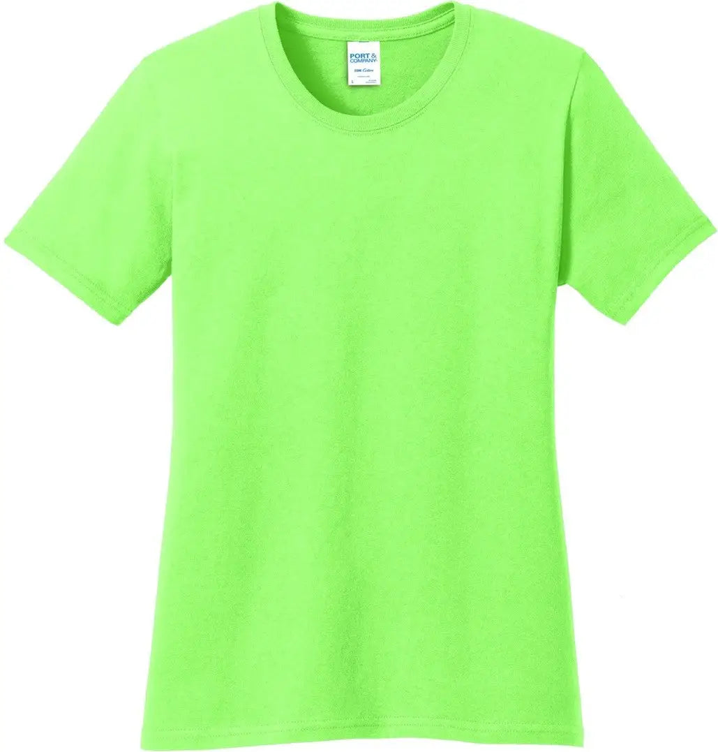 Port & Company Lpc54 co Women’s Core Cotton Tee - Neon Green