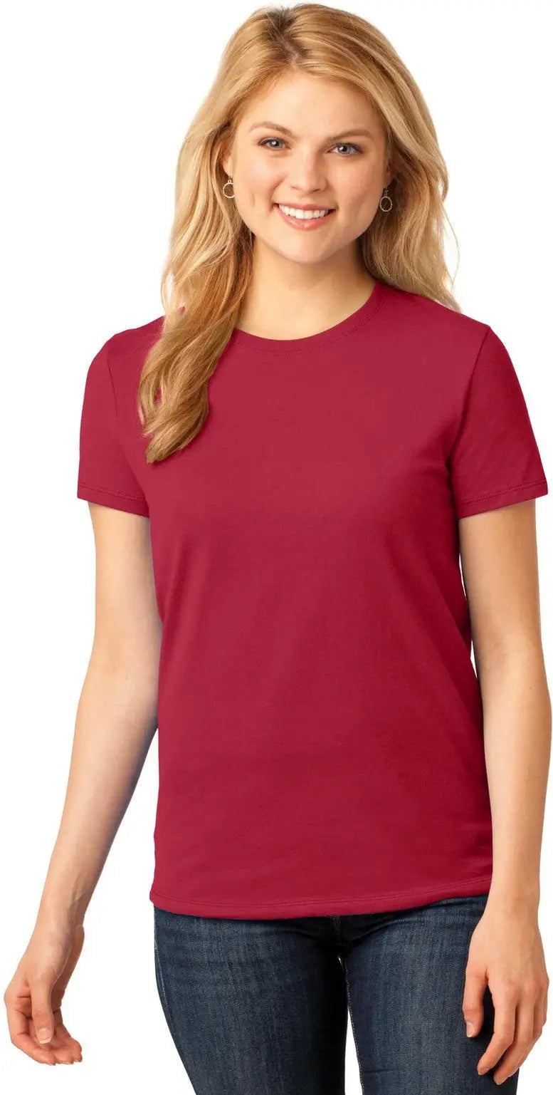 Port & Company Lpc54 co Women’s Core Cotton Tee - Red - Ladies Xs