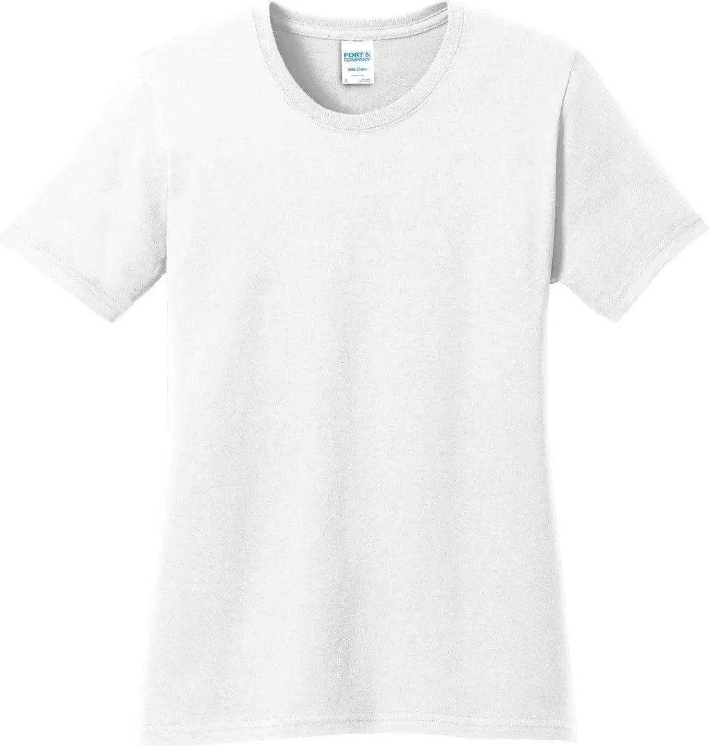 Port & Company Lpc54 co Women’s Core Cotton Tee - White