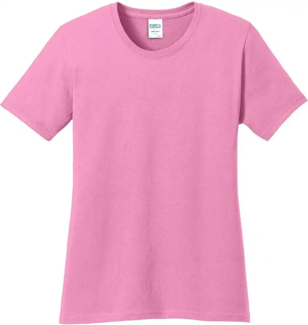 Port &amp; Company Lpc54 Ladies Core Cotton Tee Candy Pink