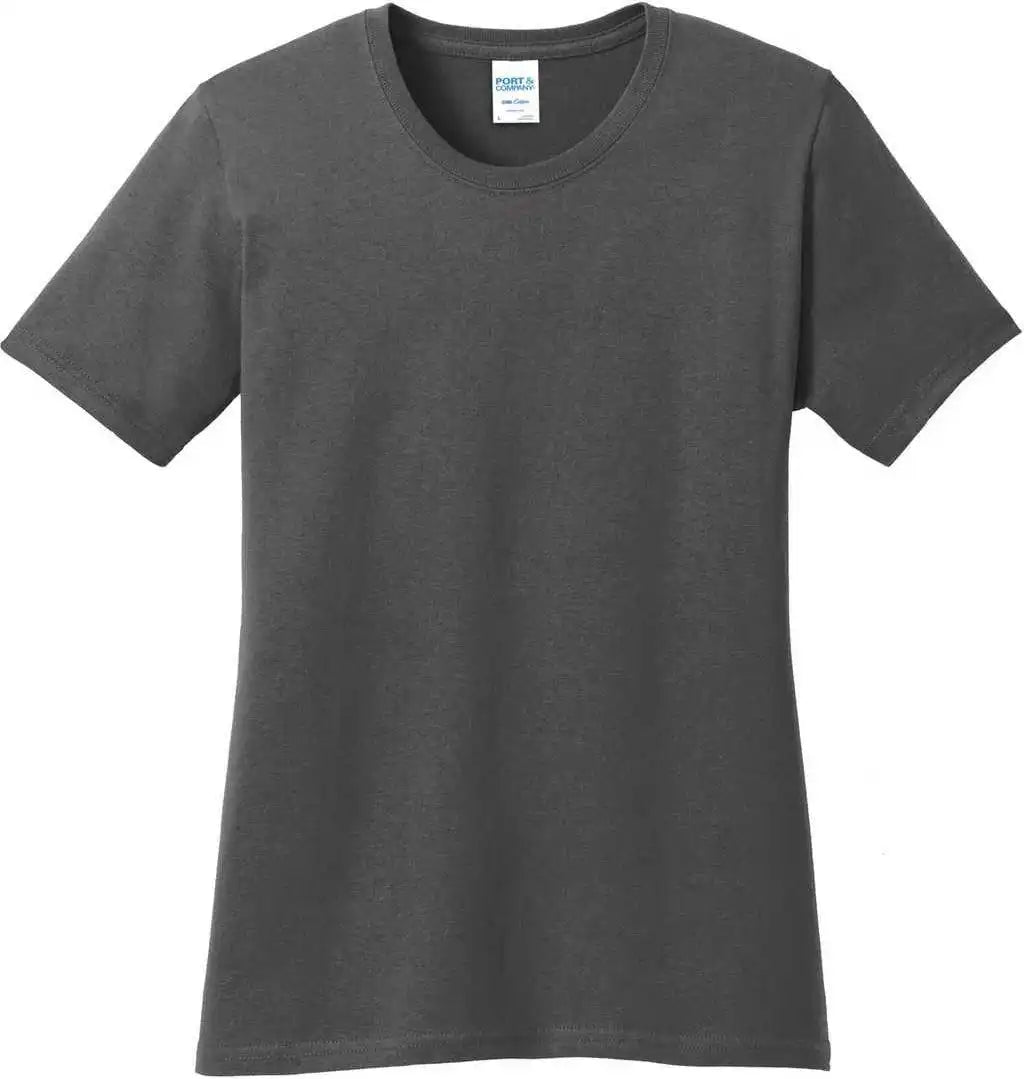 Port & Company Lpc54 Ladies Core Cotton Tee - Charcoal