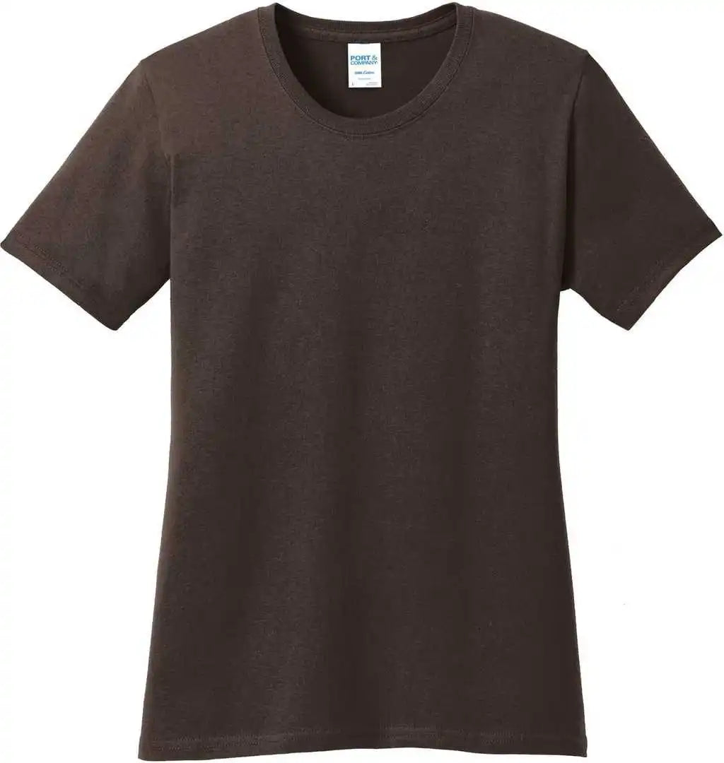 Port &amp; Company Lpc54 Ladies Core Cotton Tee Dark Chocolate Brown
