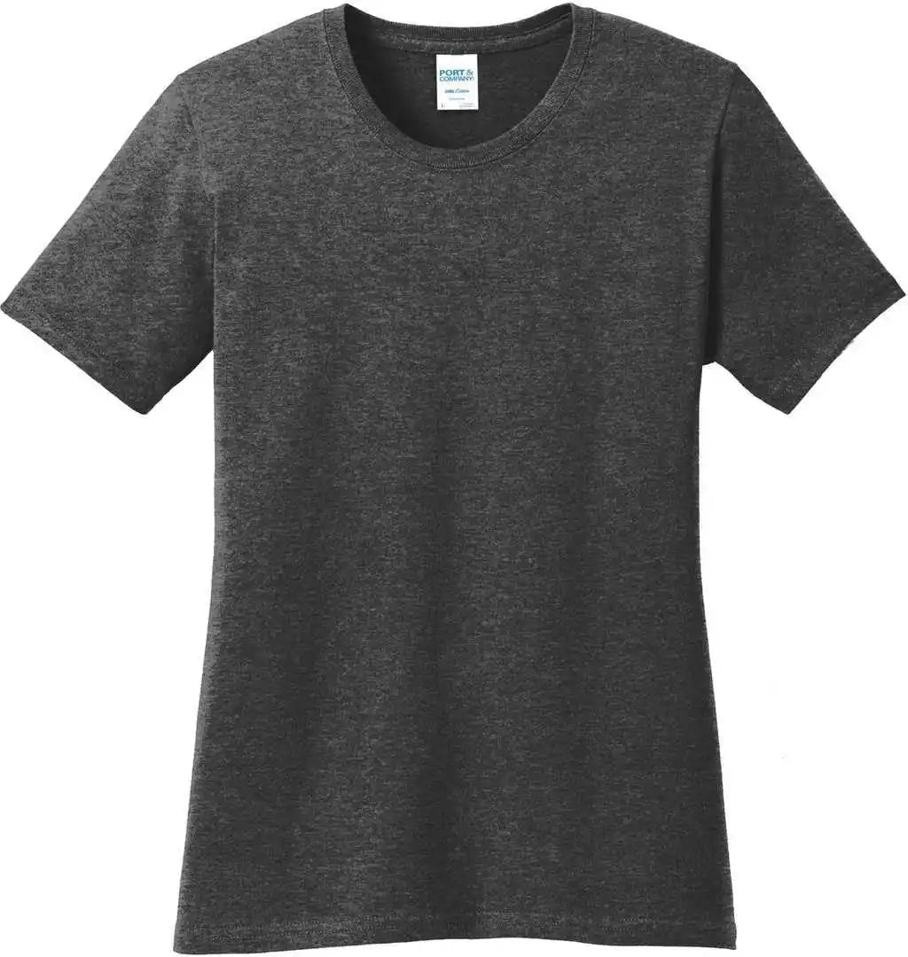 Port &amp; Company Lpc54 Ladies Core Cotton Tee Dark Heather Gray