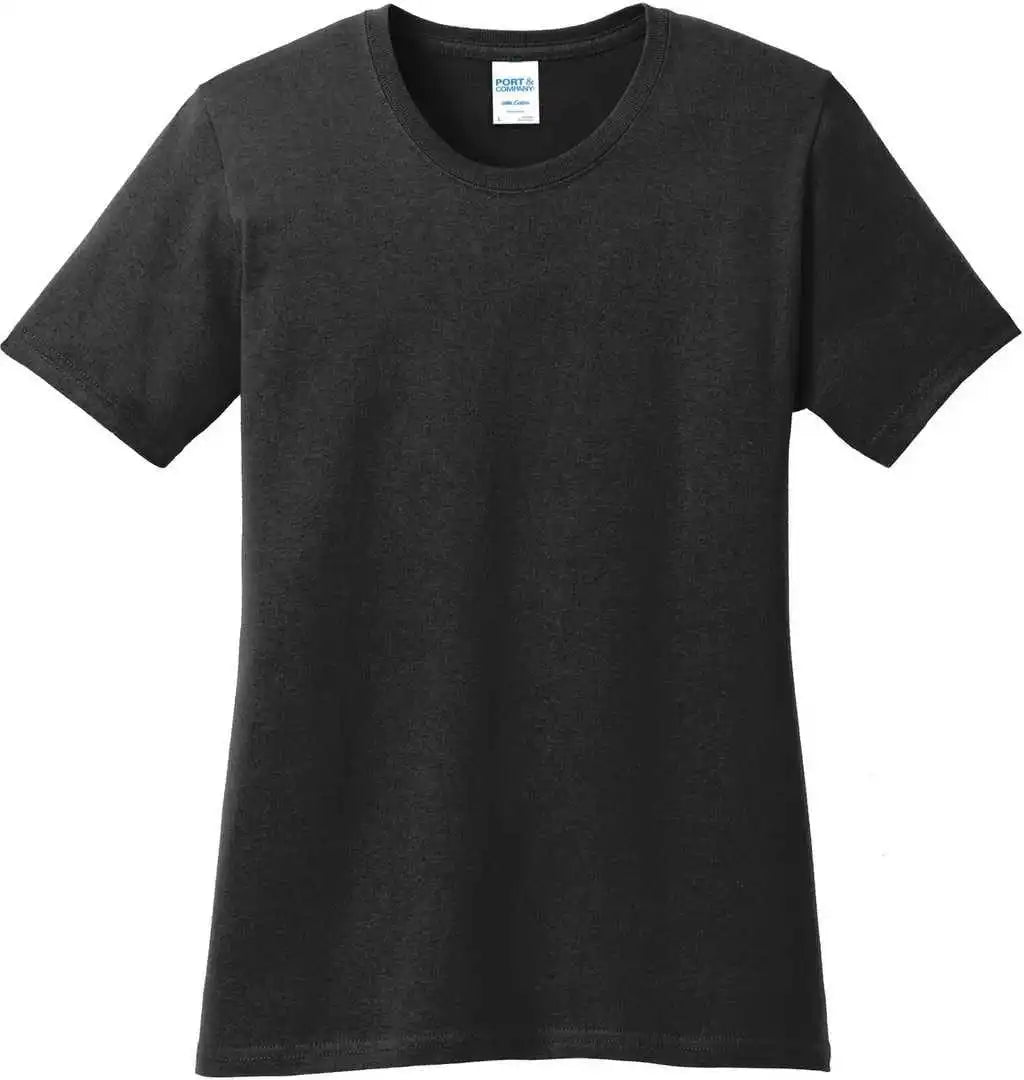 Port &amp; Company Lpc54 Ladies Core Cotton Tee Jet Black