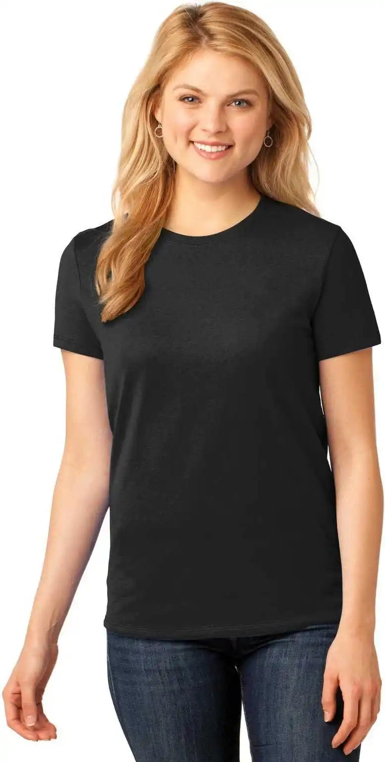 Port &amp; Company Lpc54 Ladies Core Cotton Tee Jet Black