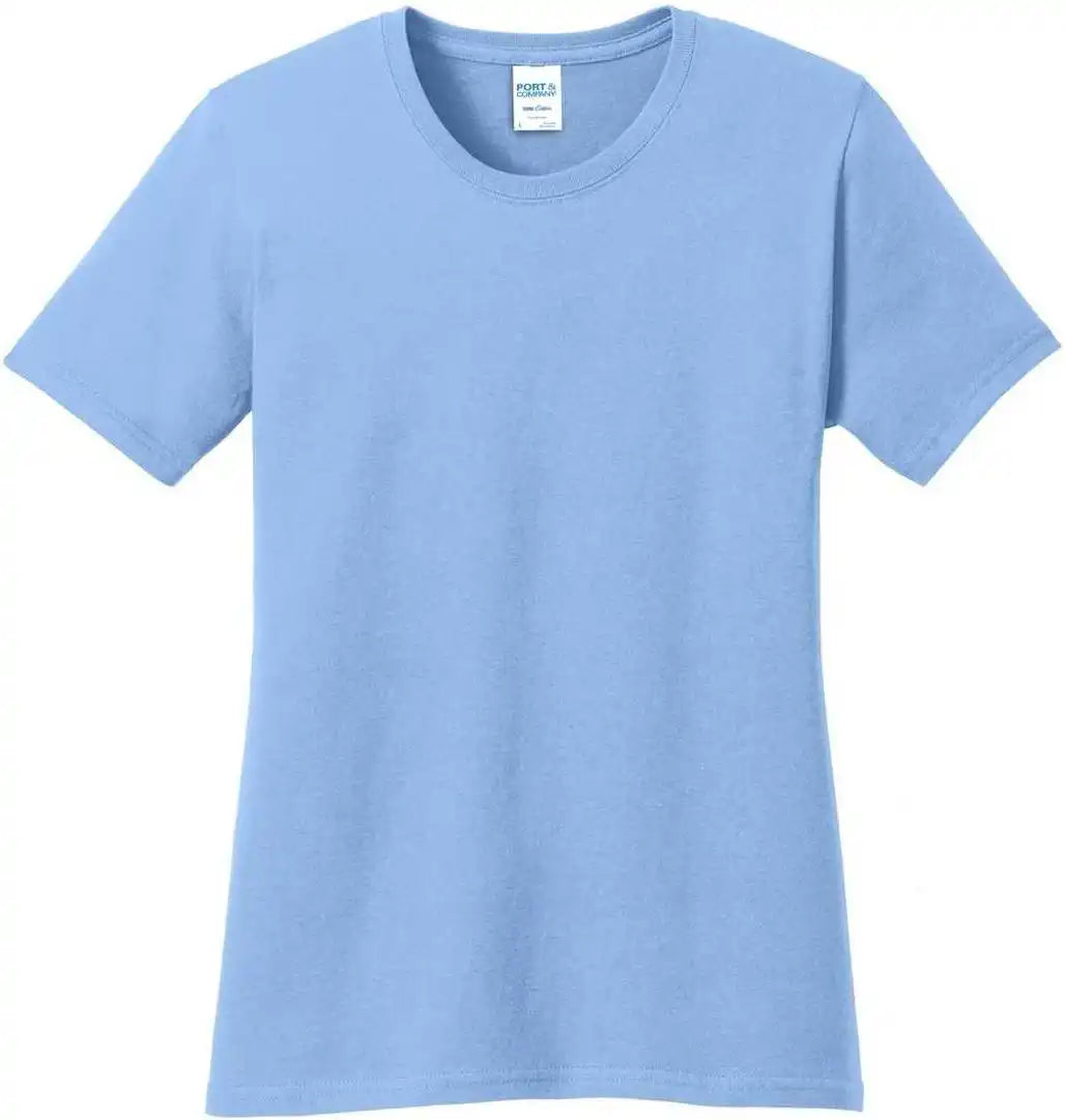 Port & Company Lpc54 Ladies Core Cotton Tee - Light Blue