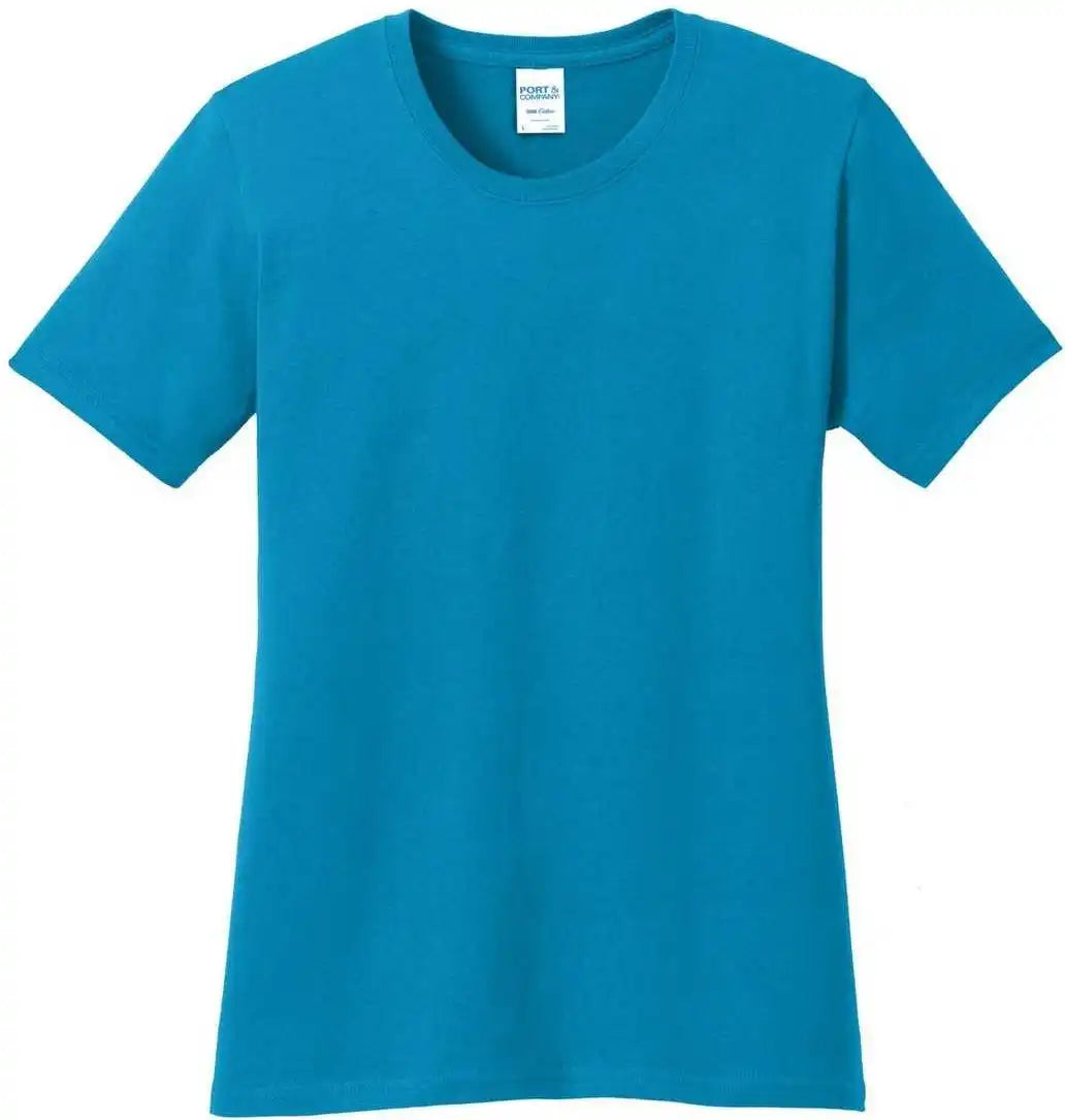 Port &amp; Company Lpc54 Ladies Core Cotton Tee - Neon Blue