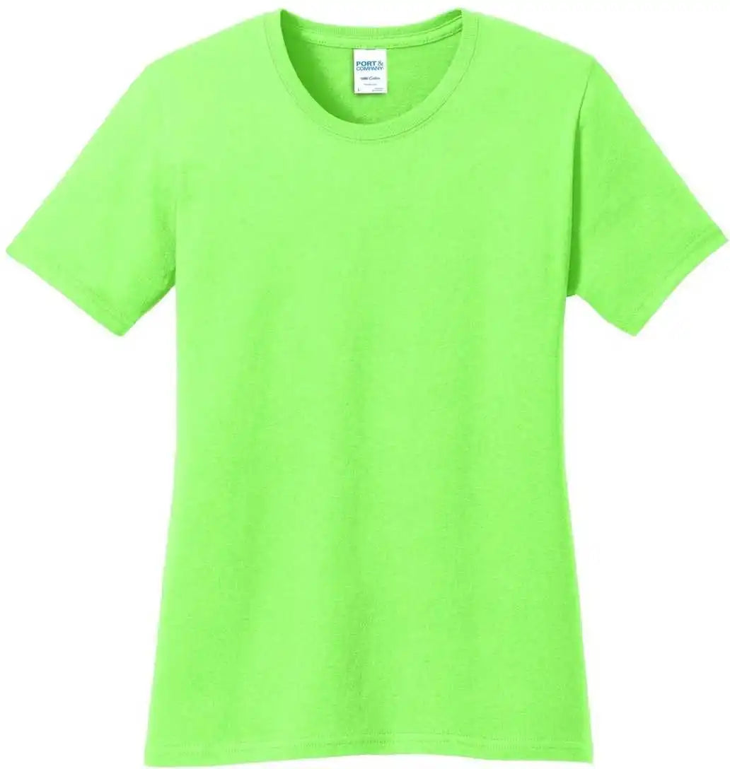 Port &amp; Company Lpc54 Ladies Core Cotton Tee - Neon Green