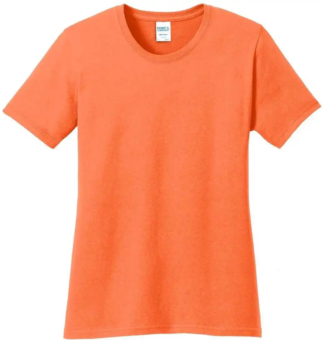 Port &amp; Company Lpc54 Ladies Core Cotton Tee - Neon Orange