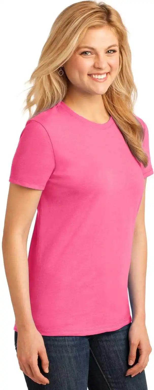 Port &amp; Company Lpc54 Ladies Core Cotton Tee Neon Pink