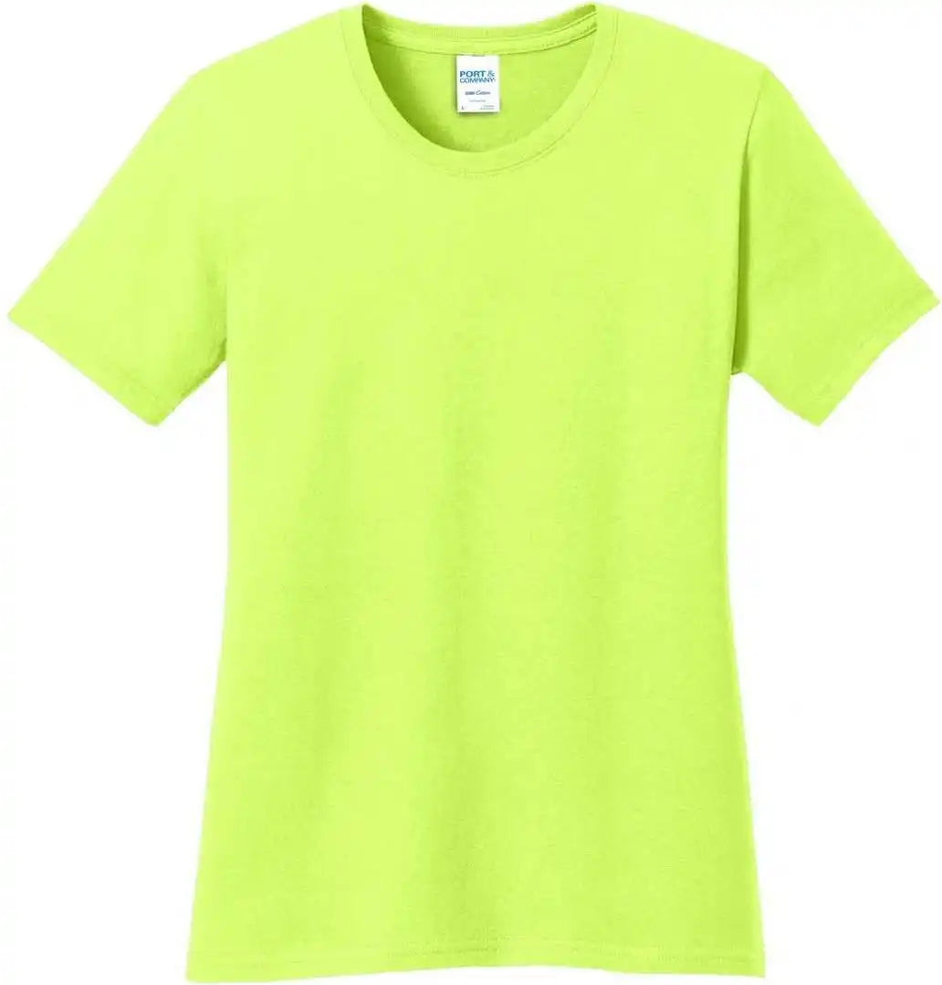 Port &amp; Company Lpc54 Ladies Core Cotton Tee - Neon Yellow