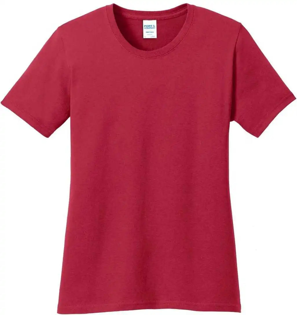 Port &amp; Company Lpc54 Ladies Core Cotton Tee Red