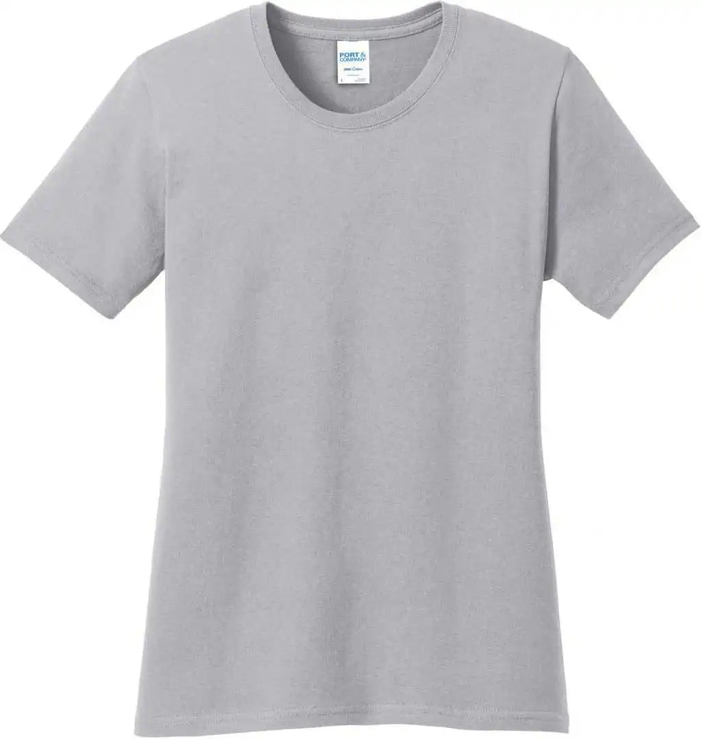 Port &amp; Company Lpc54 Ladies Core Cotton Tee - Silver