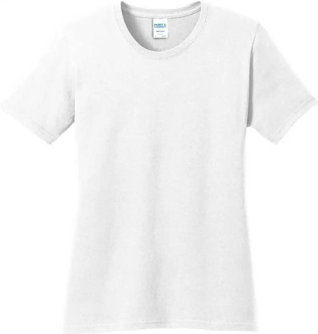 Port &amp; Company Lpc54 Ladies Core Cotton Tee White