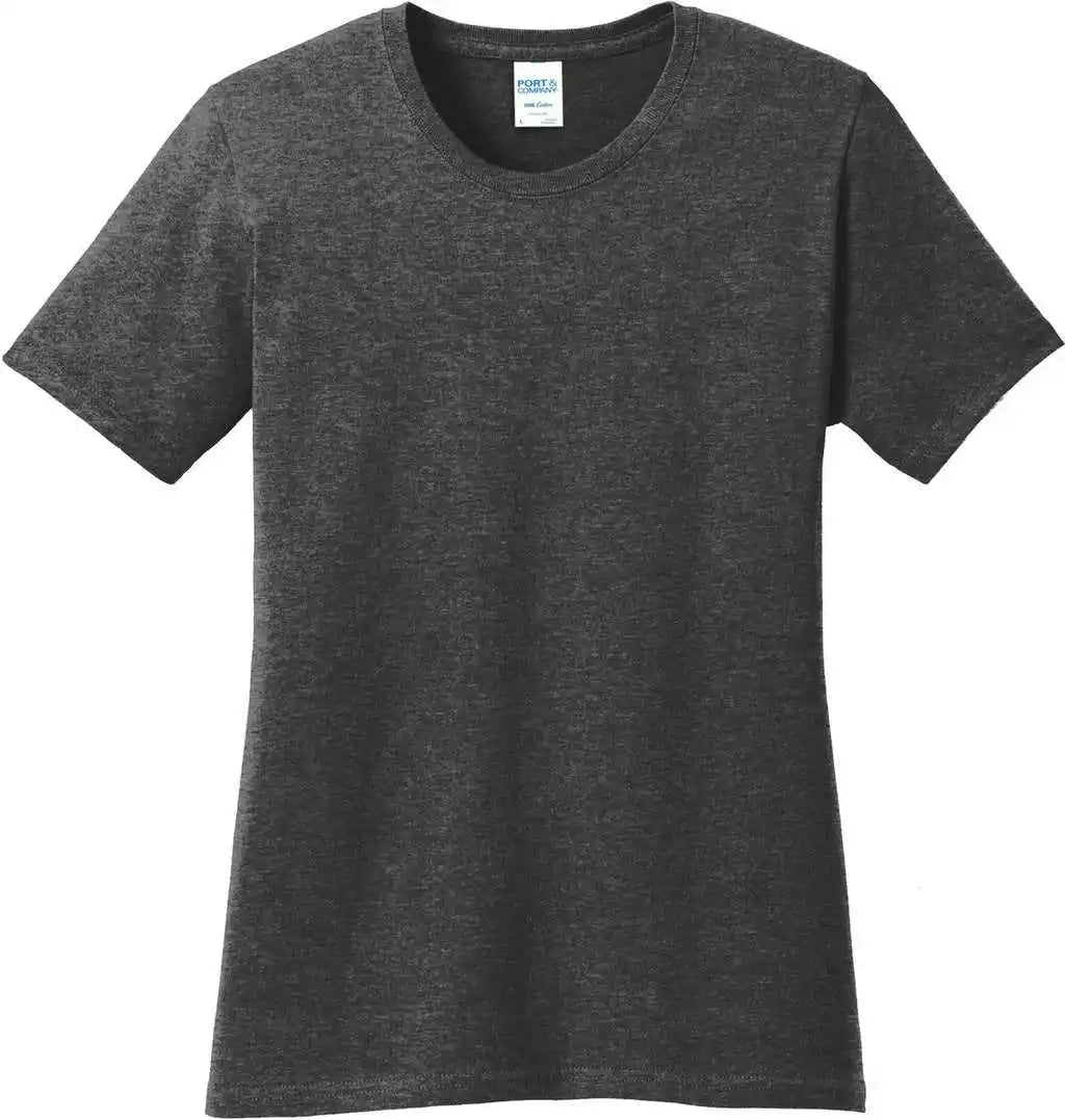 Port & Company Lpc54 Women’s Core Cotton Tee - Dark Heather Grey