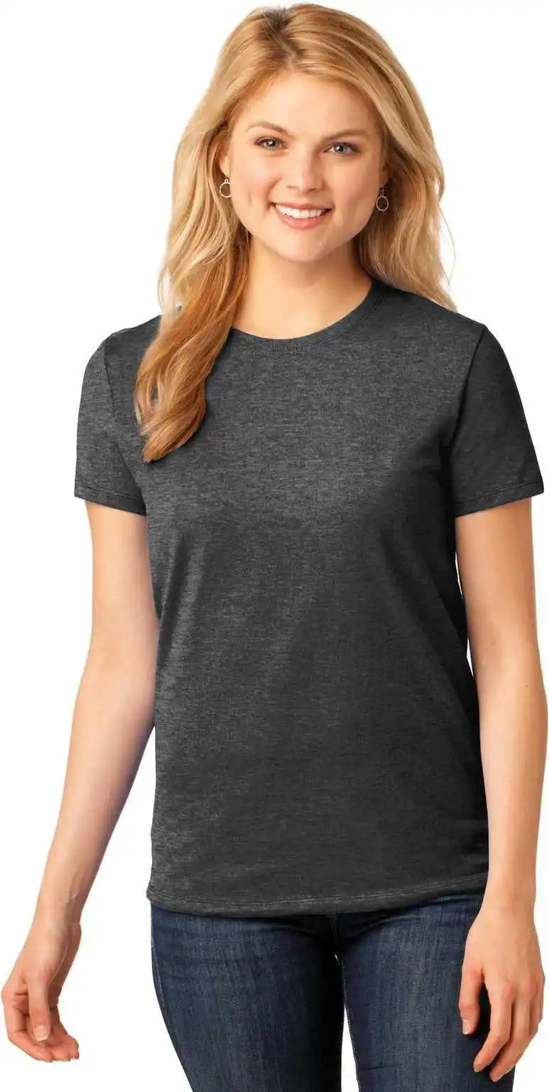 Port & Company Lpc54 Women’s Core Cotton Tee - Dark Heather Grey