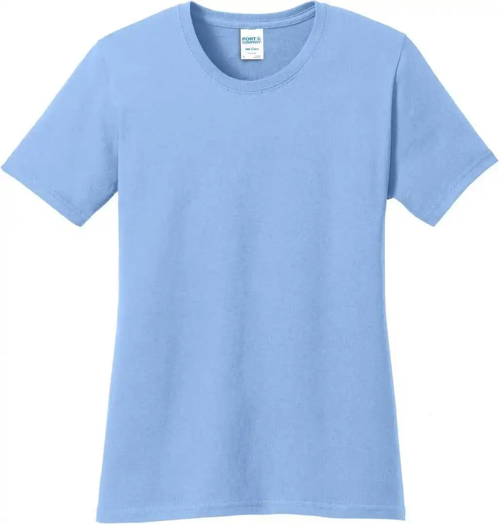 Port & Company Lpc54 Women’s Core Cotton Tee - Light Blue