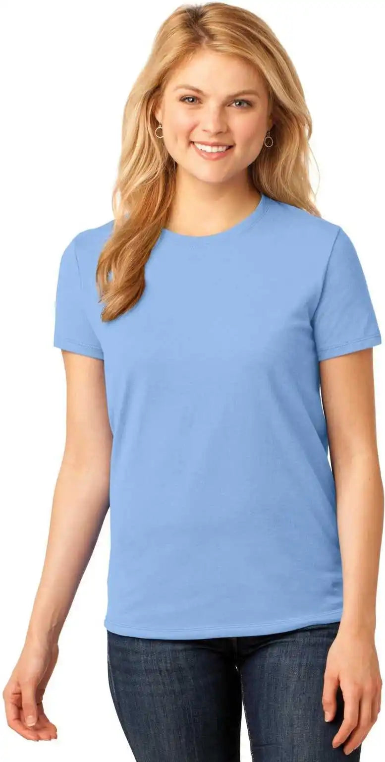 Port & Company Lpc54 Women’s Core Cotton Tee - Light Blue