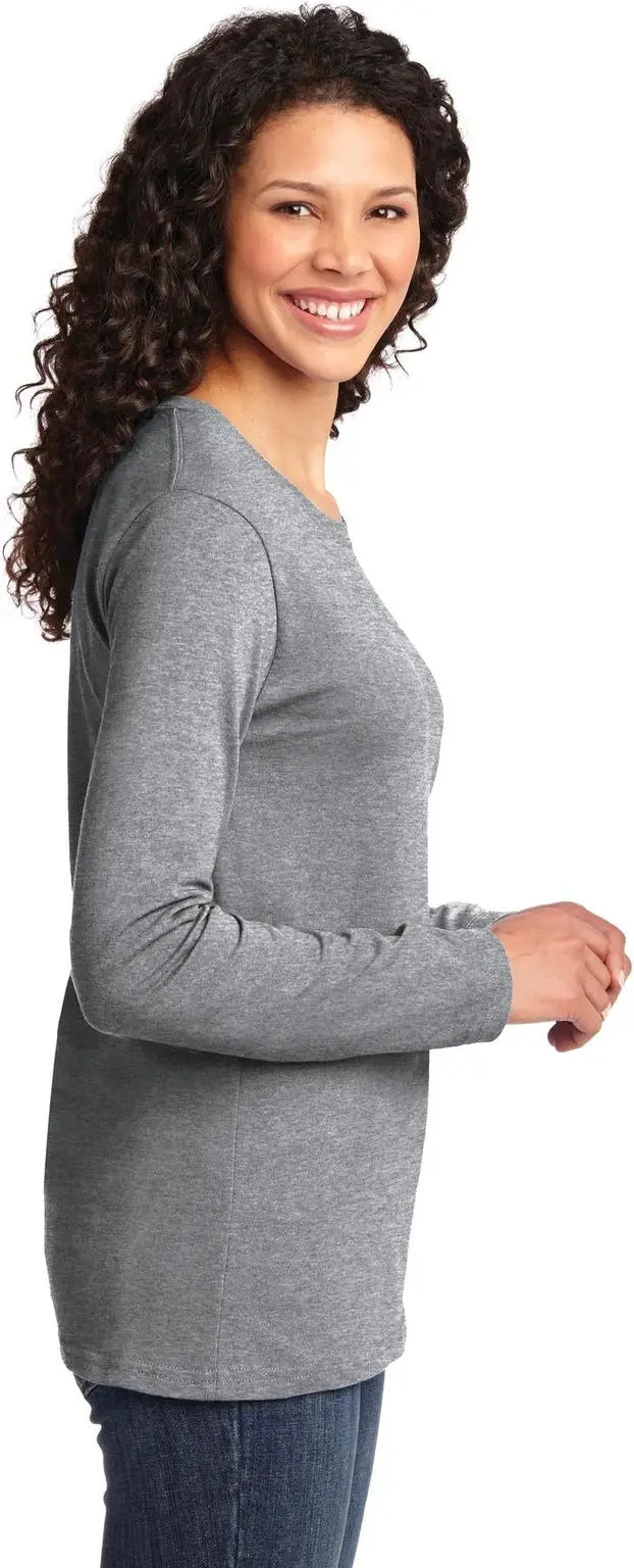 Port & Company Lpc54ls co Women’s Long Sleeve Core Cotton Tee - Athletic Heather