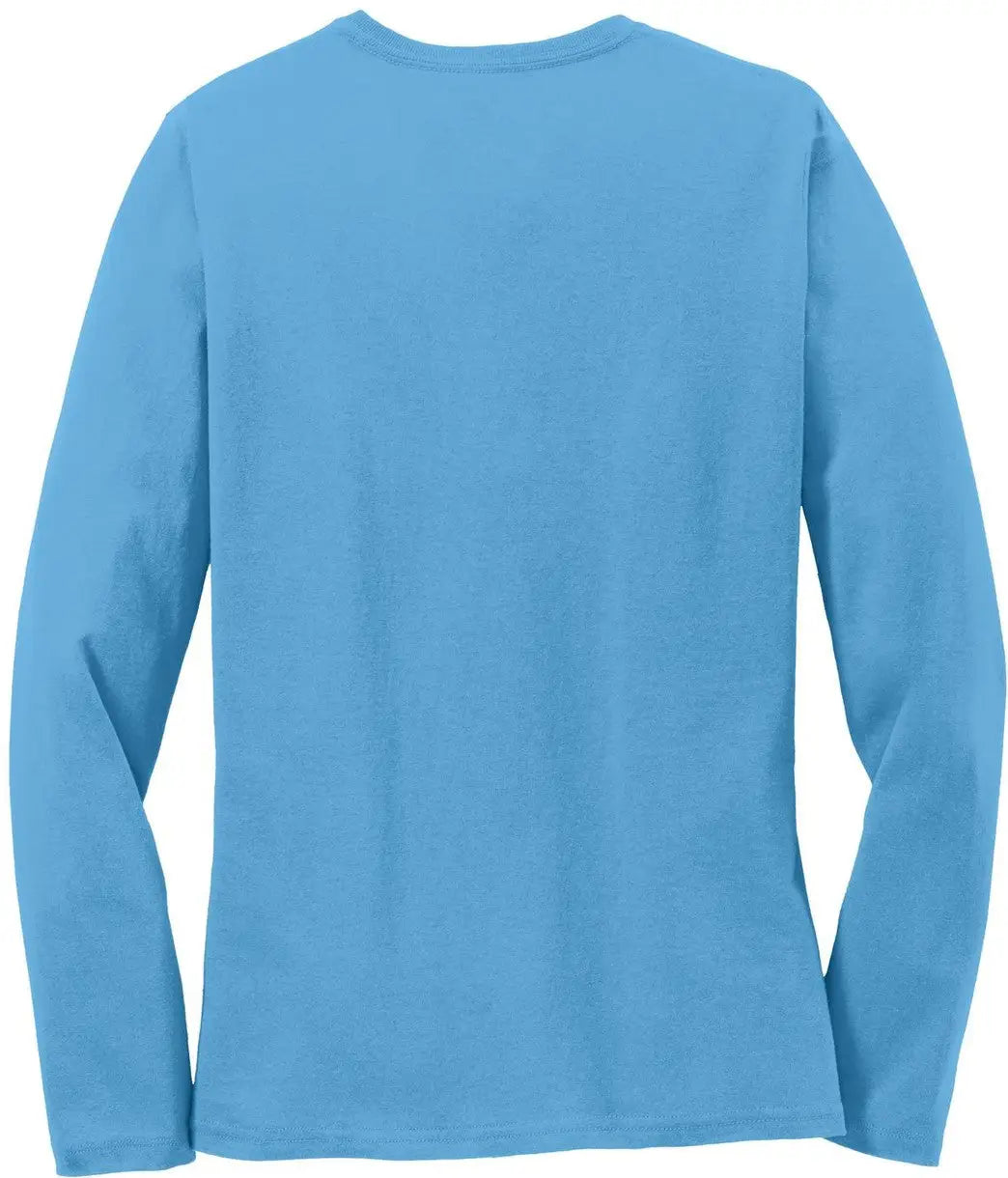 Port & Company Lpc54ls co Women’s Long Sleeve Core Cotton Tee - Aquatic Blue